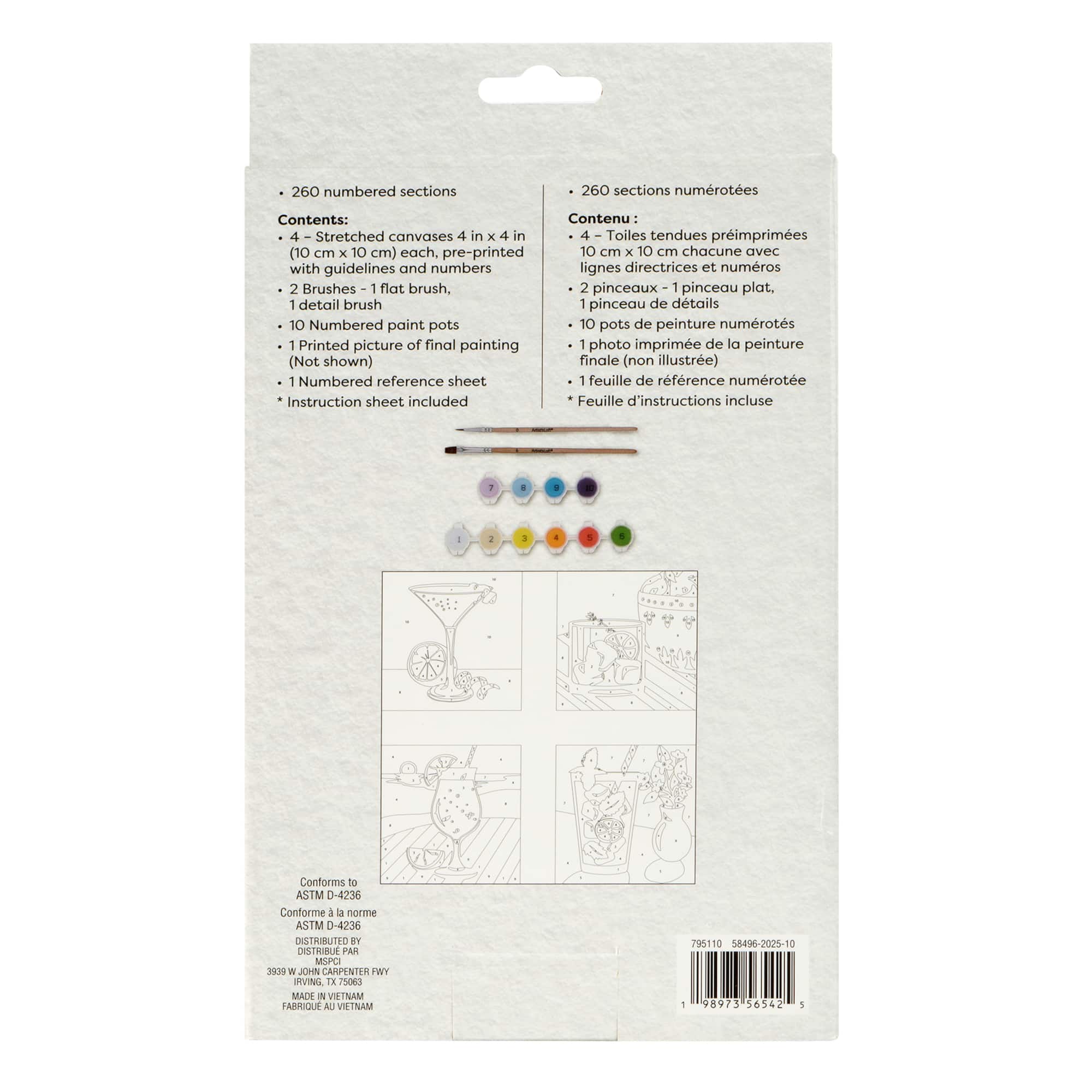 Cocktails Paint-by-Number Gallery Mini Kit by Artist's Loft®